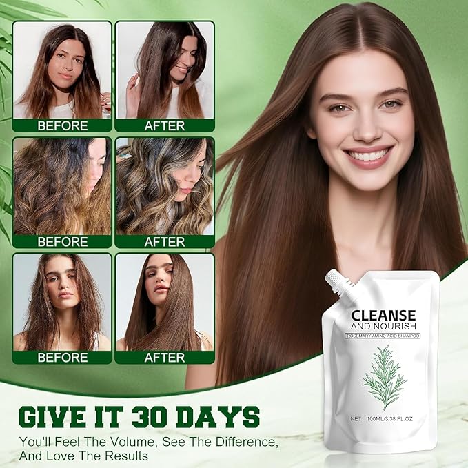 2PCS Rosemary Amino Acid Shampoo, Hair Growth Shampoo for Thinning Hair Women and Men Hair Loss, Controls Oily, Thicken & Strengthen Scalp