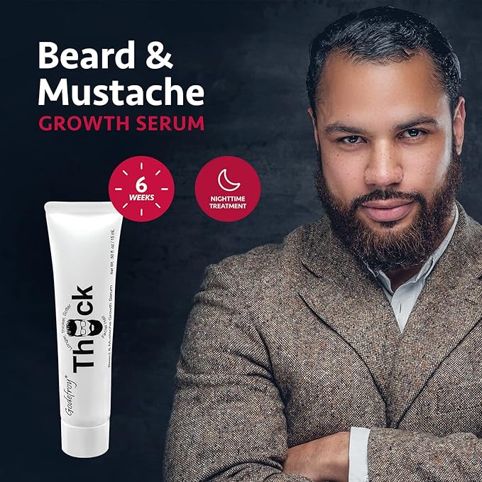 Godefroy Thick Beard and Mustache Serum For Ethnic Hair Types, 15 ml