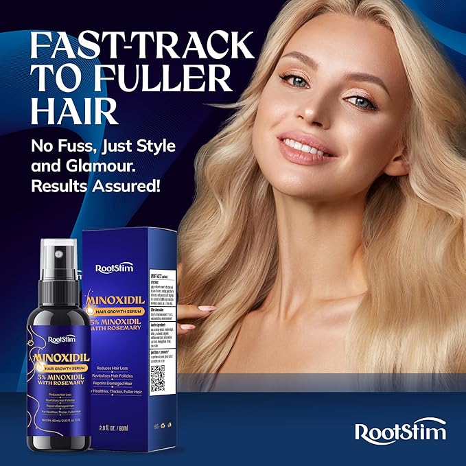 5% Minoxidil Hair Growth for Men and Women: Extra Strength Minoxidil Kit Hair Loss Treatment Serum with Rosemary for Faster Stronger Thicker Hair Growth 2 Fl Oz