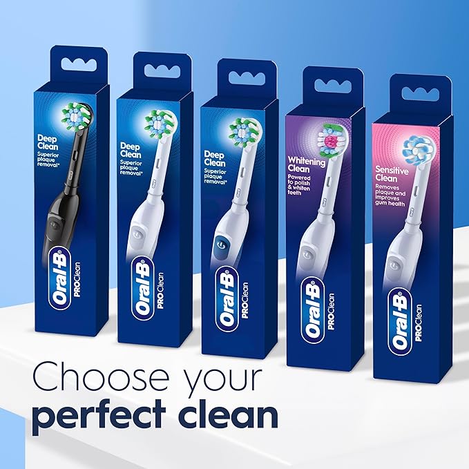 Oral-B Pro 100 CrossAction,Battery Powered Toothbrush,Black,(Pack of 2)