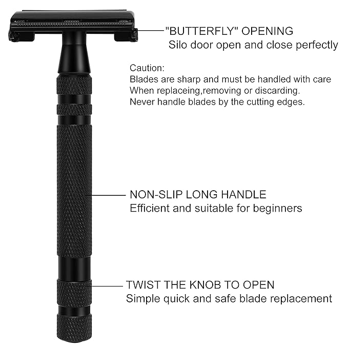 SANWA Deluxe Shaving Kit for Men,Includes Safety Razor,Shaving Stand,Shaving Brush and Stainless Steel Shave Soap Bowl,Begin Quality Shave at Home