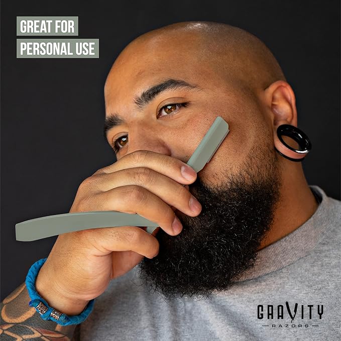 GRAVITY RAZORS Professional Straight Razor Kit – Ultra Exposure, Includes 10 Premium Blades, 2mm Exposed, Mint