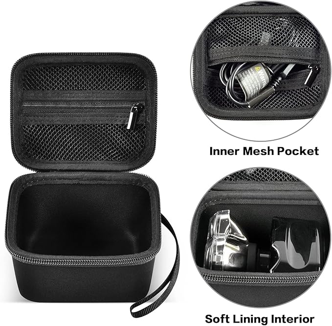 ANKHOH Case Compatible with Skull Shaver Electric Pitbull Pro Razor, Hard Travel Rotary Men Head Shavers Beard Trimmer Storage Bag with Zipper Mesh Pocket for Mustache Grooming Kit,Black-Only Box