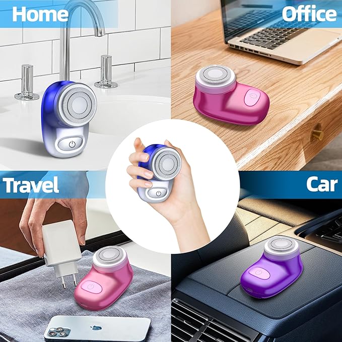 Mini Electric Shaver, Pocket Size Electric Shaver for Men Women, Rechargeable Easy One-Button, Portable Powerful Waterproof Razor for Travel Office Business Trip (1Pack)