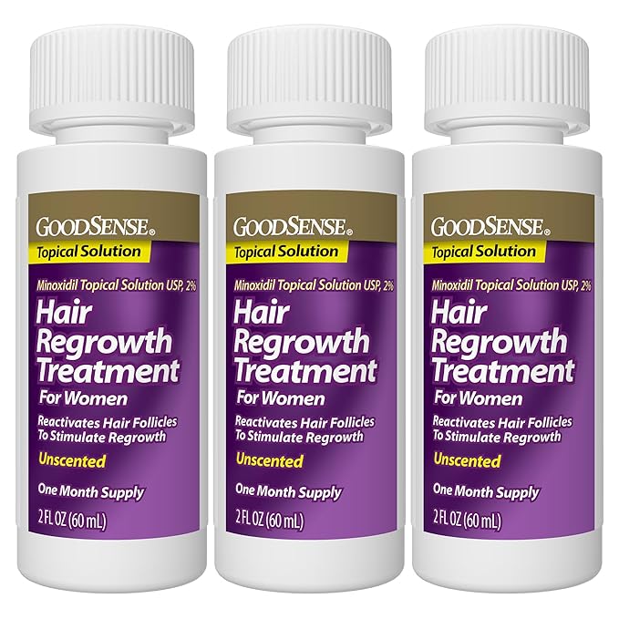 Minoxidil Topical Solution, 2 Percent, Hair Regrowth Treatment For Women