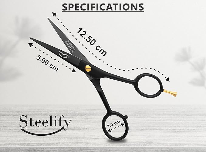 5" Beard Mustache Scissors with 1 Mustache Comb, 1 Beard Comb and Leather Pouch – Professional Beard Trimming Scissors for All Facial Hair – Grooming Scissors Men