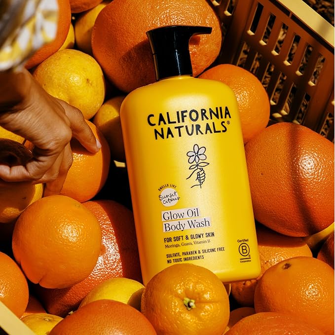 California Naturals Glow Body Wash Sunset Citrus 2-Pack, Hydrating Body Wash for Soft Glowing Skin, Gentle Skin Care for Women & Men, Natural, Vegan, Cruelty, Paraben & Sulfate Free, 20 oz