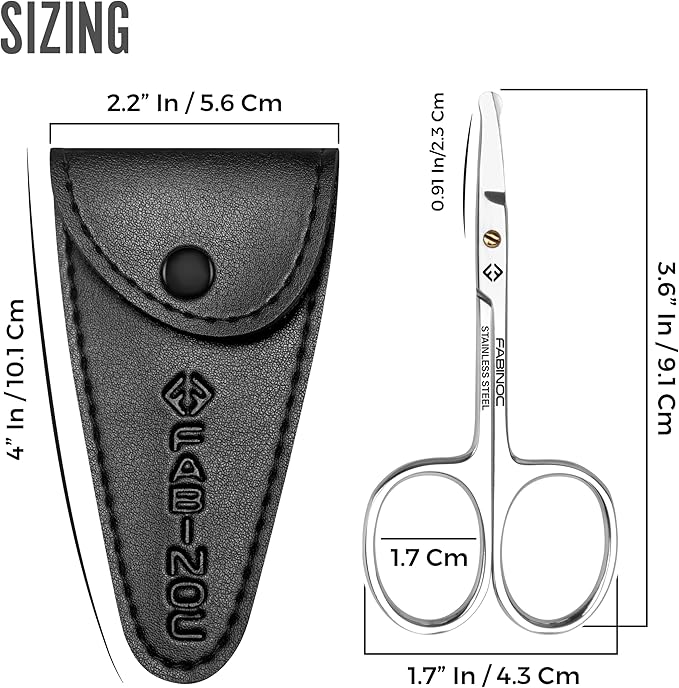 Nose Hair Scissors for Men & Mustache Scissors with Round Tip – Professional Eyebrow Scissors for Safe Facial Hair Grooming and Trimming (Nose-Straight)