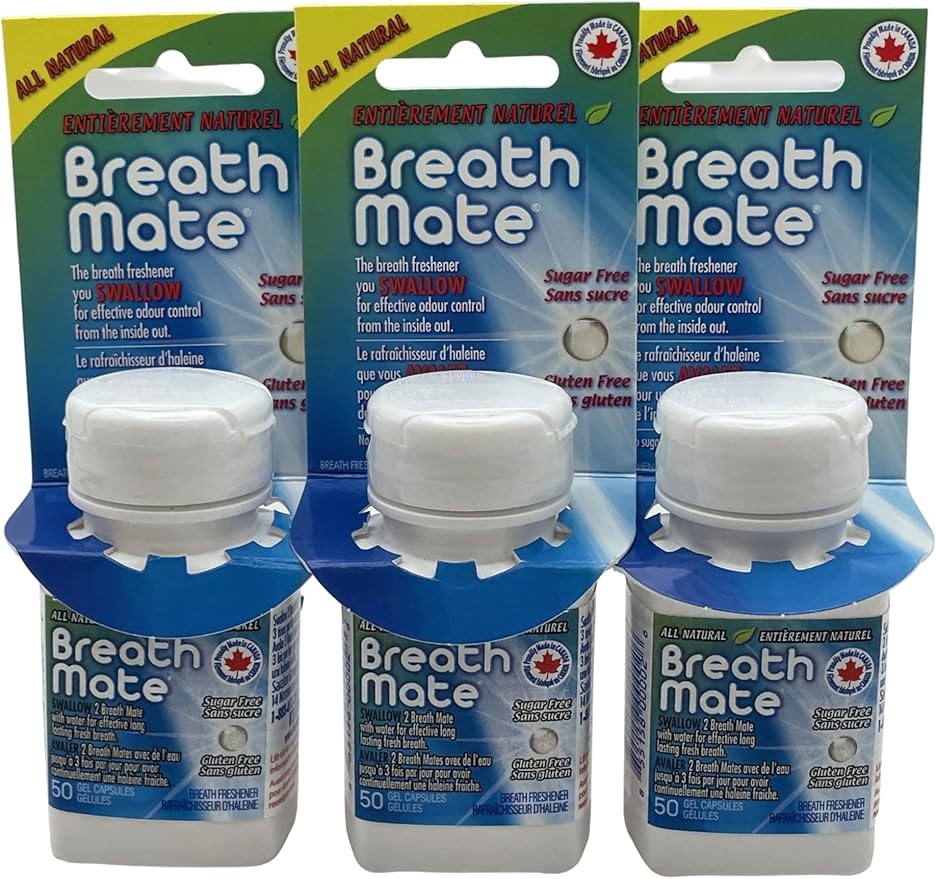 Gel Capsules Breath Freshener – Fresh Breath Inside Out, Powerful Odor Control from Within, Works on Tough Odors, 150 Count (3X More Capsules)