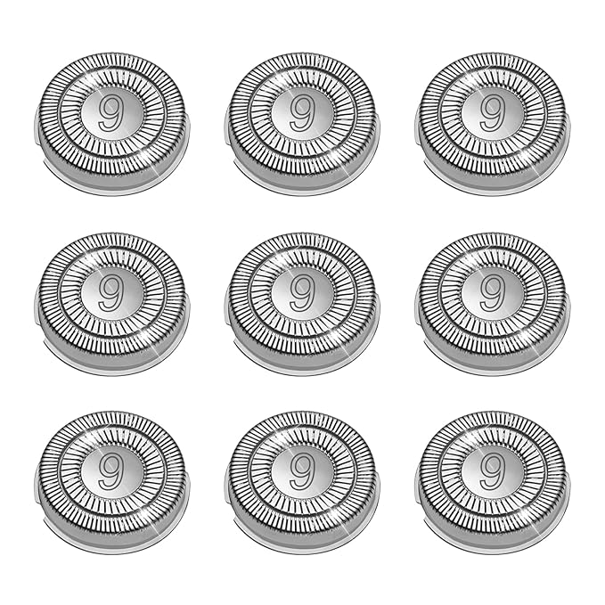 9 Pack SH90 Replacement Head Compatible with Philips Norelco Series 9000(S9xxx) /8000(S8xxx) ， Upgraded SH90 Compatibility Double blades for norelco 9000 replacement heads