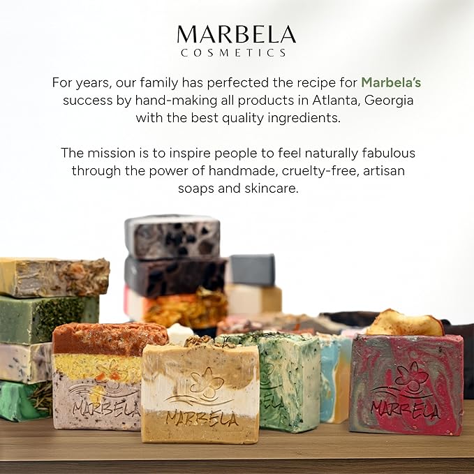 Marbela Cosmetics Stone & Feather Handmade Soap Bar - Made in USA, Vegan Friendly, Palm Oil Free, Natural Bar Soap - Gentle Face & Body Soap for Daily Skin Care, Moisturizing & Nourishing - 3.5 oz