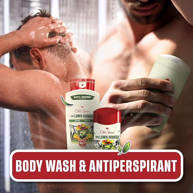 Old Spice Body Wash for Men, Summerdudes, 24/7 Shower Fresh with Daily Use, Long Lasting Scent, Cleanse & Refresh Skin, VIP Festival Experience, Lawn Ranger with Fresh Green Scent, 24 oz