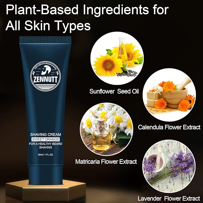 Shaving Cream Mens,8 PCS Travel Shave Cream Gift Set Close Shave Luxury Mens Shaving Cream Kit Unique Gift for Christmas Stocking Stuffers Birthday Gifts for Men Him Dad Adult Husband Boyfriend