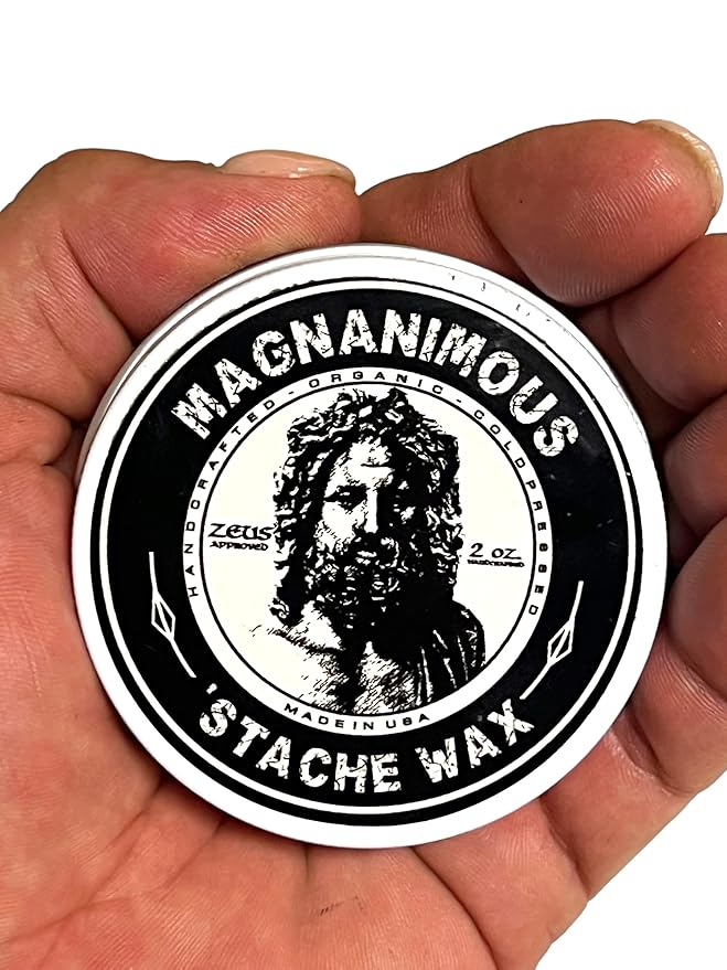 MAGNANIMOUS 'STACHE' WAX (2 0Z) "ATLAS" SCENT (MAHOGANY & TEAKWOOD) - THE BEST MEDIUM-TO-STRONG HOLD FOR BEARDS AND MUSTACHES ON THE PLANET, ZEUS APPROVED