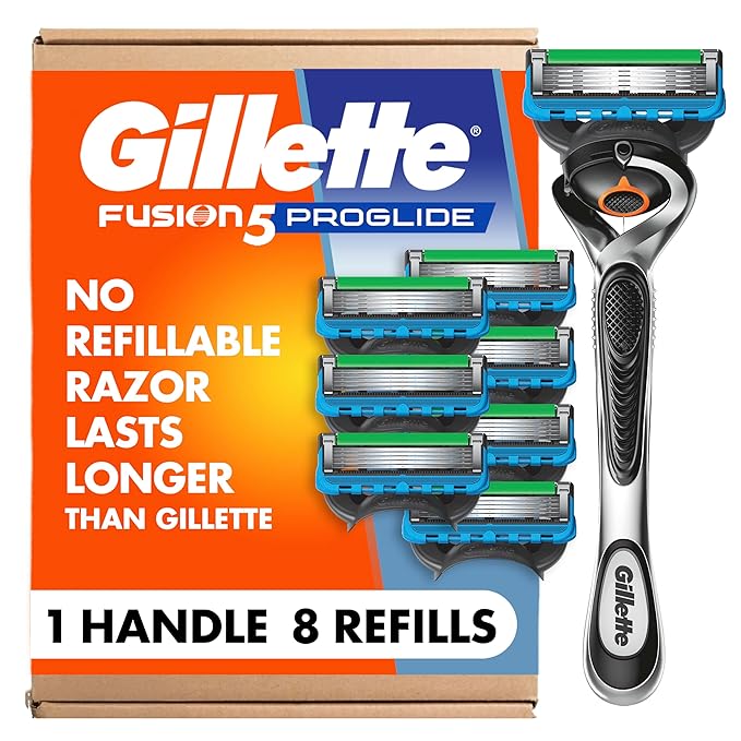 Gillette Fusion5 ProGlide Shaving Razor for Men, 1 Handle, 8 Blade Refills