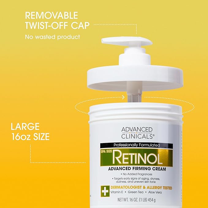 Advanced Clinicals Retinol Body Cream + Green Coffee Bean Oil Thermo - Firming Body Lotion 2pc Skincare Set For Women & Men | Body & Face Moisturizer Set Helps Improves Appearance Of Crepey Skin, 2PC