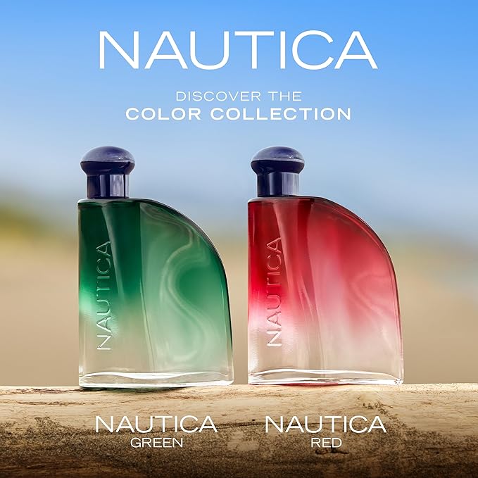Nautica Color Red Eau de Toilette for Men, Aromatic Fougere Fragrance, Notes of Black Pepper, Lavender and Rosemary, 1.6oz