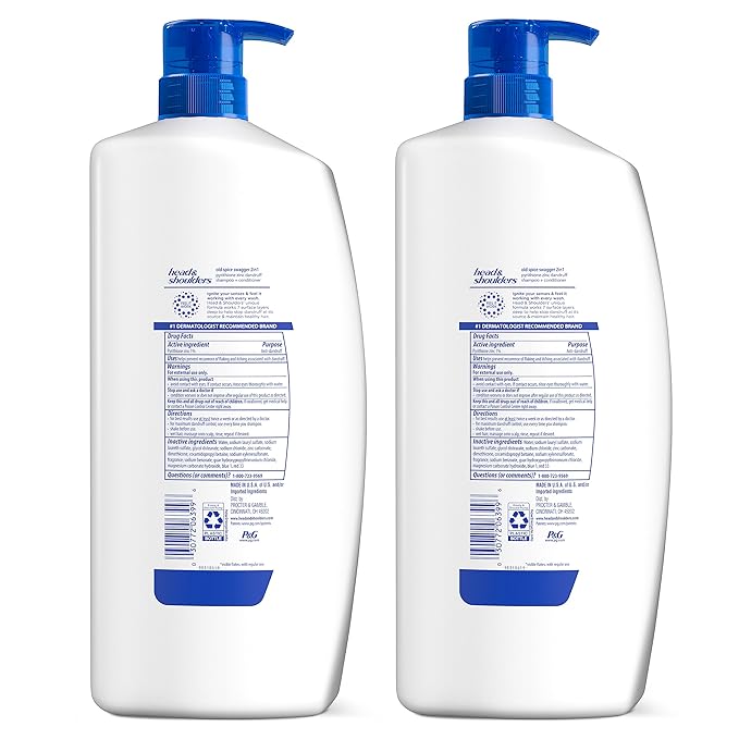 Head & Shoulders Mens Anti-Dandruff Shampoo and Conditioner with 1% Pyrithione Zinc, Old Spice Swagger Men's 2-in-1 Twin Pack, Shampoo for Men, 31.4 fl oz Each