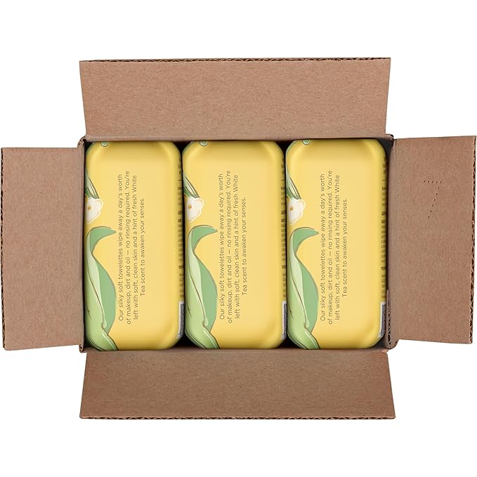 Burt's Bees White Tea Face Wipes, for All Skin Types, College Back to School Dorm Essentials, Hydrating Makeup Remover & Facial Cleansing Towelettes, 30 Ct, (Pack of 6)