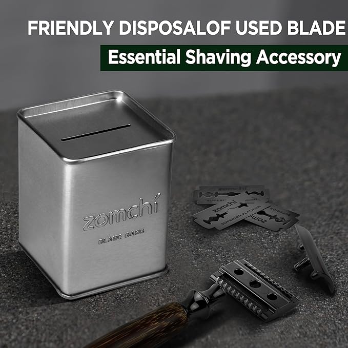 ZOMCHI Razor Blade Bank with 60 Counts Safety Razor Blades for Shaving