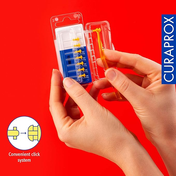 Curaprox Interdental Brush Refills CPS 09 Prime – ISO Size 2, Yellow | Ultra-Fine Filaments for Gentle Plaque Removal | 8-Pack | Swiss Made | English Packaging