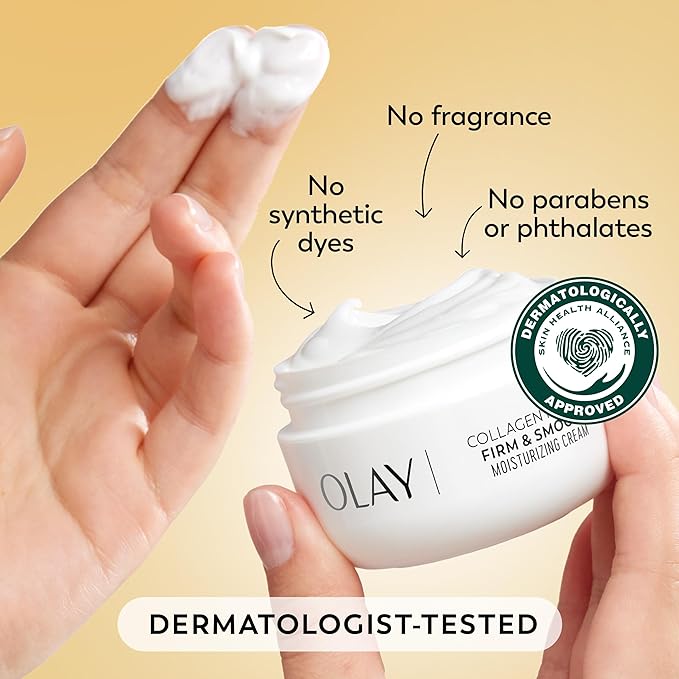 Olay Regenerist Radiance Collagen Peptide Face Moisturizer: Firm & Smooth Cream - Fragrance-Free, Hydrating, Firming, Anti-Aging & Anti-Wrinkle - 2 Oz