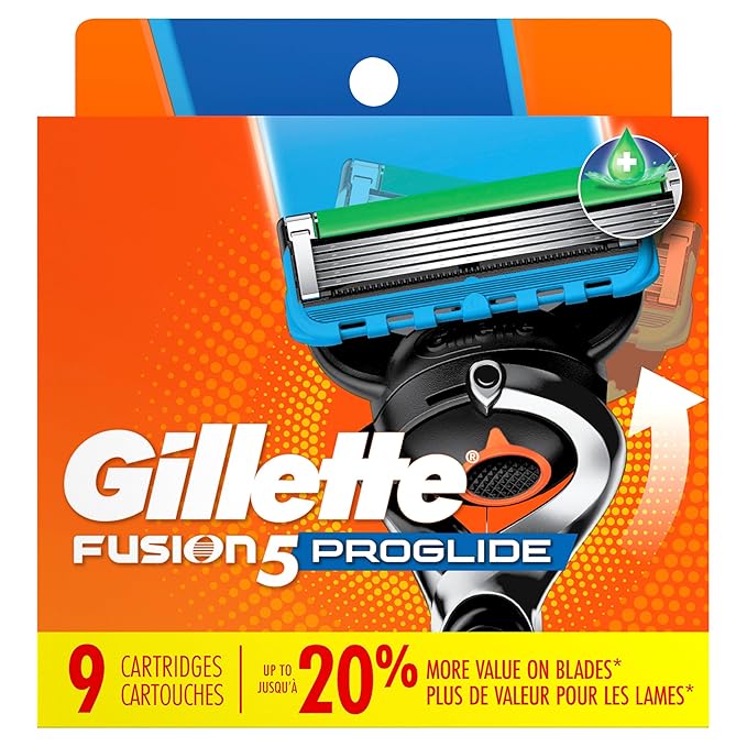 Gillette Fusion5 ProGlide Razor Blades for Men, 5-Blade Razor Refills, 9 Count
