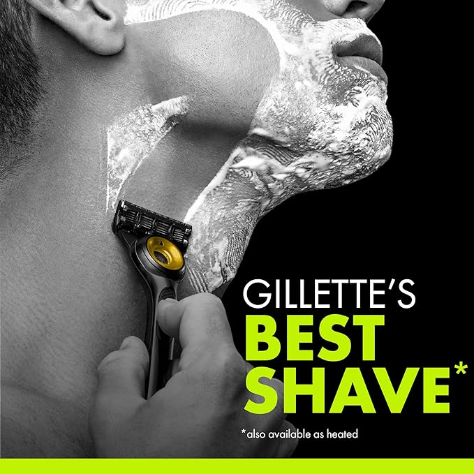 Gillette Labs Special NFL Steelers Edition Shaving Razor for Men - 1 Handle, 4 Razor Blade Refills & Magnetic Stand, Holiday Gifts for Men, GilletteLabs with Exfoliating Bar
