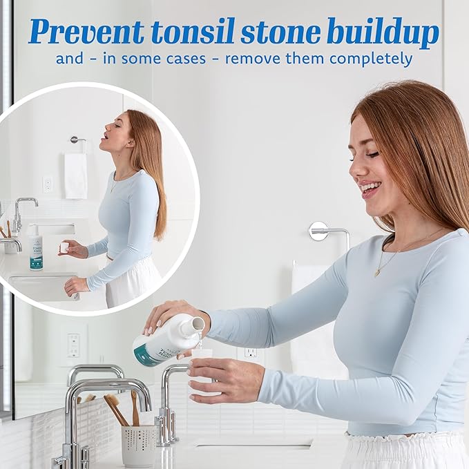 Everest Tonsil Stone Mouthwash, Natural Alcohol Free Oral Rinse for Bad Breath & Dry Mouth Relief, Spearmint, 17 fl oz