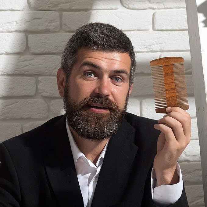 3 Pieces Beard Comb for Men Natural Sandalwood Wooden Mustaches Combs
