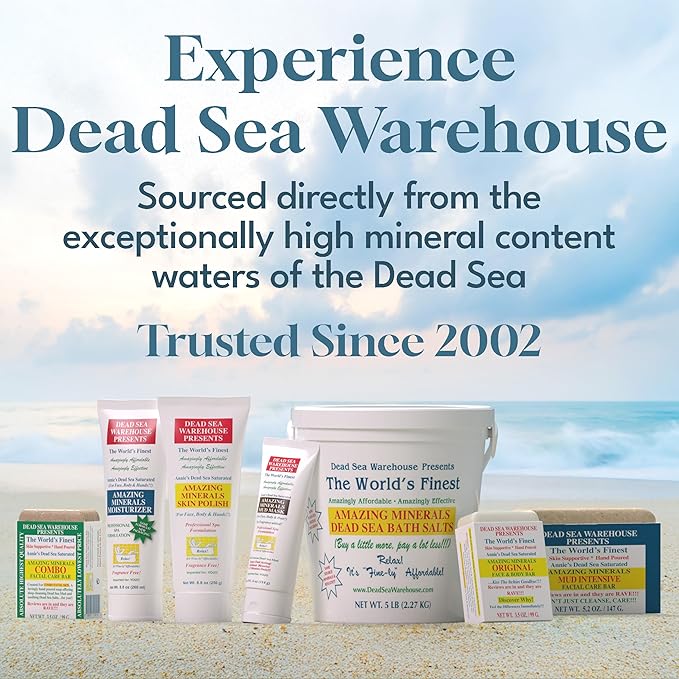 Dead Sea Warehouse - Dead Sea COMBO Facial Care Bar - Face Soap for Women and Men - Clarifying Dead Sea Mud & Salt Soap for Combination Skin, Handmade & Unscented, 3.5 oz