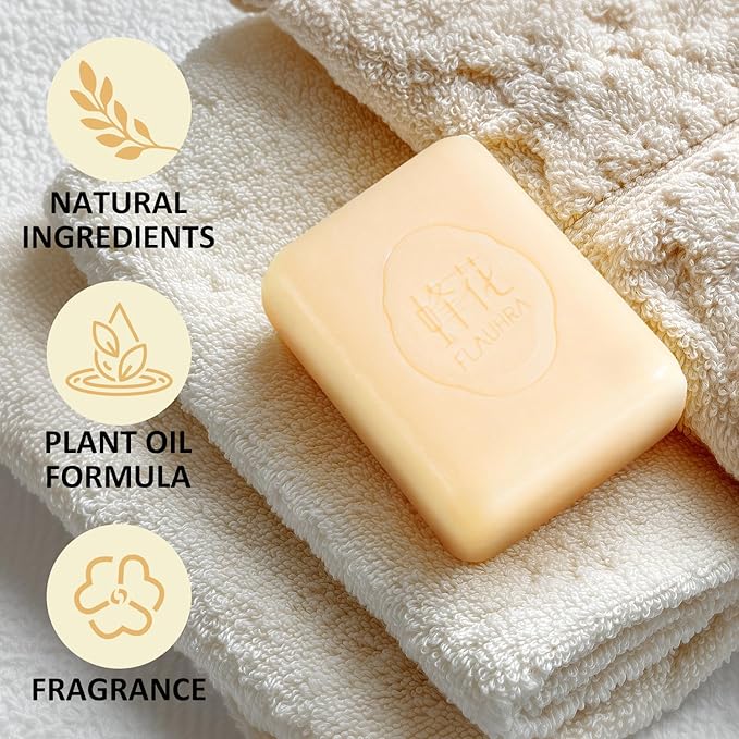 Bee & Flower Soap Bar White Sandalwood & Tuberose Fragrant Soap Essential Oil Scented Soap Bar Moisturizing Bath Bar Soaps Nourishes Your Skin 4.4 oz(Pack of 4)