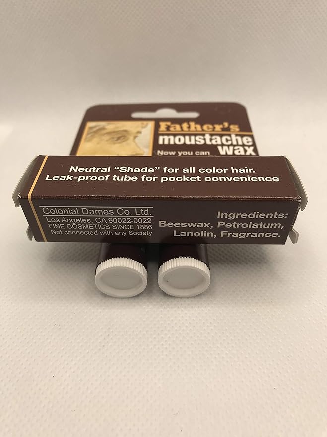Father's Moustache Wax Neutral. Neutral Shade for All Color Hair. Leak Proof Tube for Pocket Convenience (4). ON All Multi Packs at Checkout, (Pack of 4)