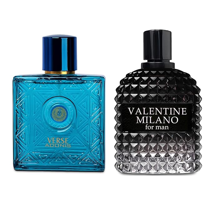 Verse Adonis&Valentine Milano Combo Men Cologne 3.4 Fl. Oz Men's Perfume Refreshing Combination of Woody Floral & Fruity Scents Eau De Parfum for Men Lasts All Day Best Gift for Any Occasion