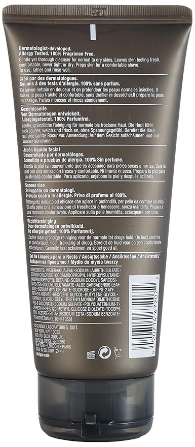 Clinique For Men Face Wash For Normal To Dry Skin Types | Mild Facial Cleanser | With Aloe Vera + Sucrose-| Cleanses + Refreshes,6.7 Fl Oz,(Pack of 2)