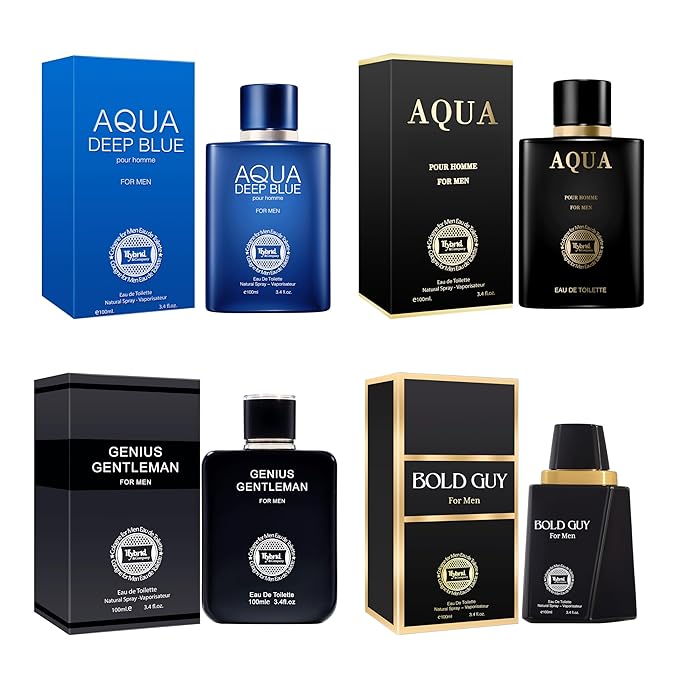 Hybrid & Company Men's Cologne Gift Set – 4 Pc Eau de Toilette Collection, Fresh Masculine Fragrance for Men