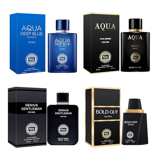 Hybrid & Company Men's Cologne Gift Set – 4 Pc Eau de Toilette Collection, Fresh Masculine Fragrance for Men
