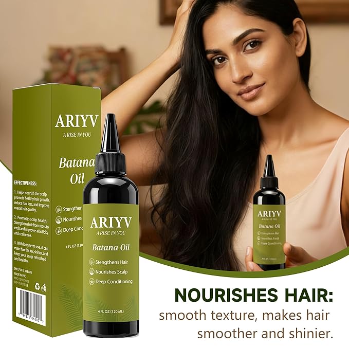 Batana Oil for Hair Growth, Natural Batana Oil - Prevents Hair Loss, Reduces Breakage and Strengthens Hair, Enhances Thickness for Men & Women