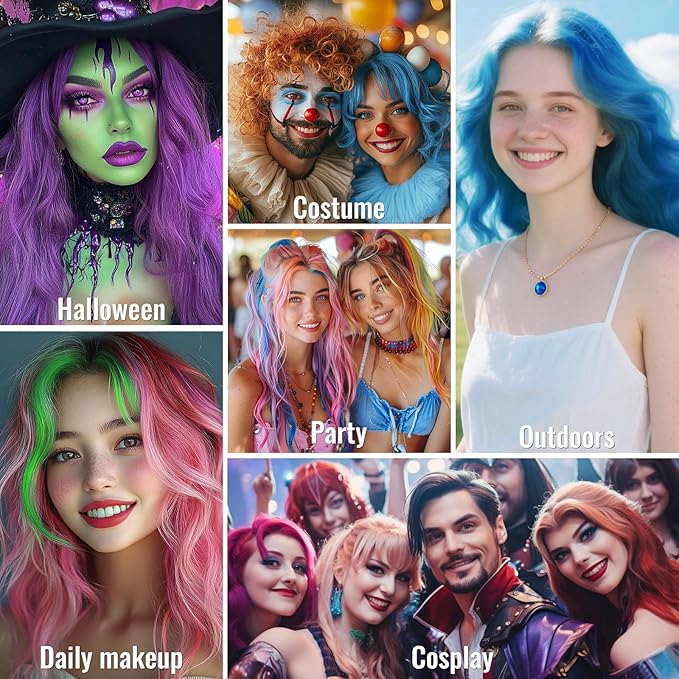 Temporary Green Hair Color Spray – 1-Day Washable Hair Color for Women Kids Men, Bright Hair Spray for Halloween, Cosplay, Costumes, Parties, Festivals, Crazy Hair Day, DIY Hair Looks