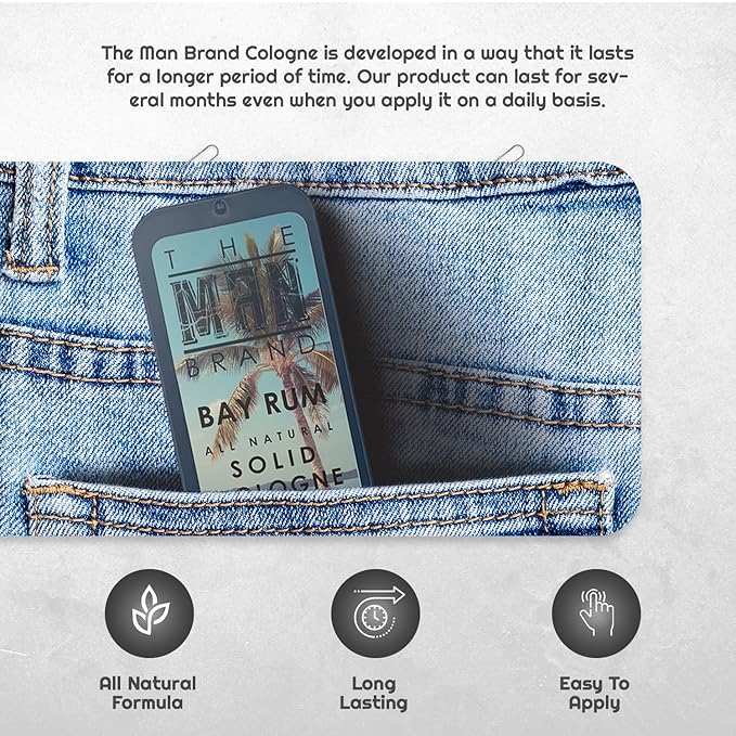 Bay Rum Solid Cologne - Natural Men's Bay Rum Cologne - Redefined men's fragrance Bay Rum Wax Cologne, Bay Rum Travel Size Cologne for men - Bay Rum Solid Cologne for men (3/4 oz (Pack of 1), Bay Rum)