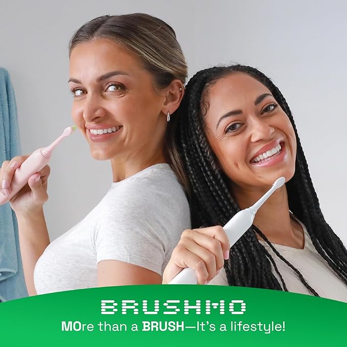 Brushmo Total Clean Replacement Toothbrush Heads, Compatible with Philips Sonicare Click-on Electric Toothbrush Handles, 8 Compact Heads for Hard-to-Reach Areas, Soft Dupont Bristles, BM628, White