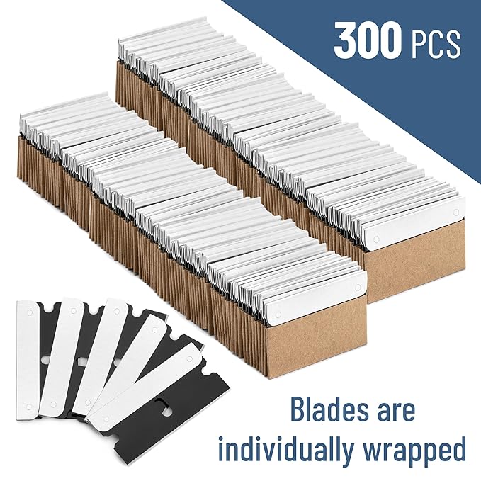 Bates- Single Edge Razor Blades, 300 Pack, Black, Carbon Steel Razor Blades Single Edge Blades
