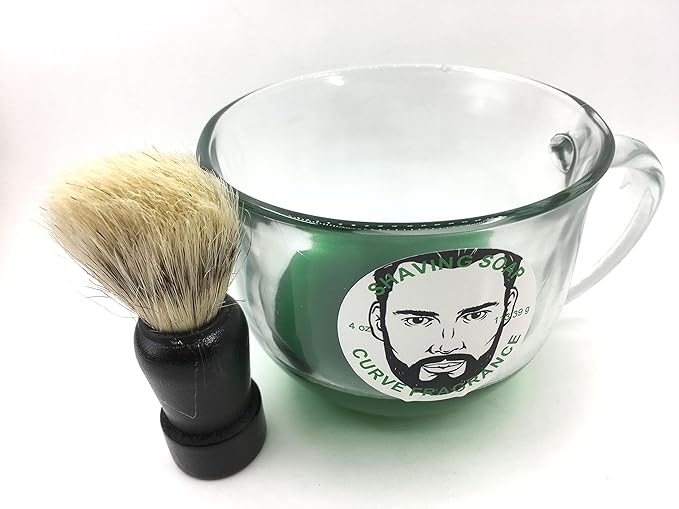 Shaving soap and brush set 4 oz Curve Type fragrance