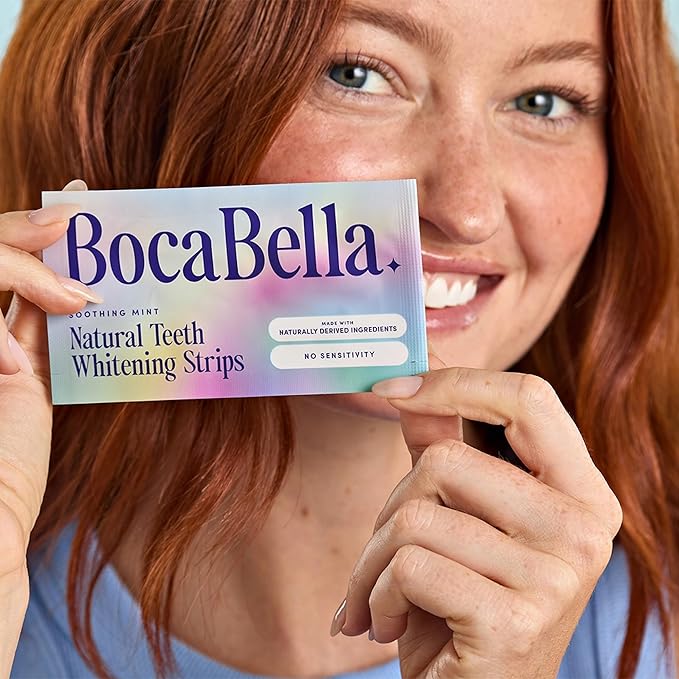 Teeth Whitening Strips for Sensitive Teeth – Natural, Peroxide-Free & Enamel-Safe | Clinically Tested Papaya & Pineapple Enzymes + Aloe & Coconut Oil | 7 Treatments for a Brighter, Whiter Smile