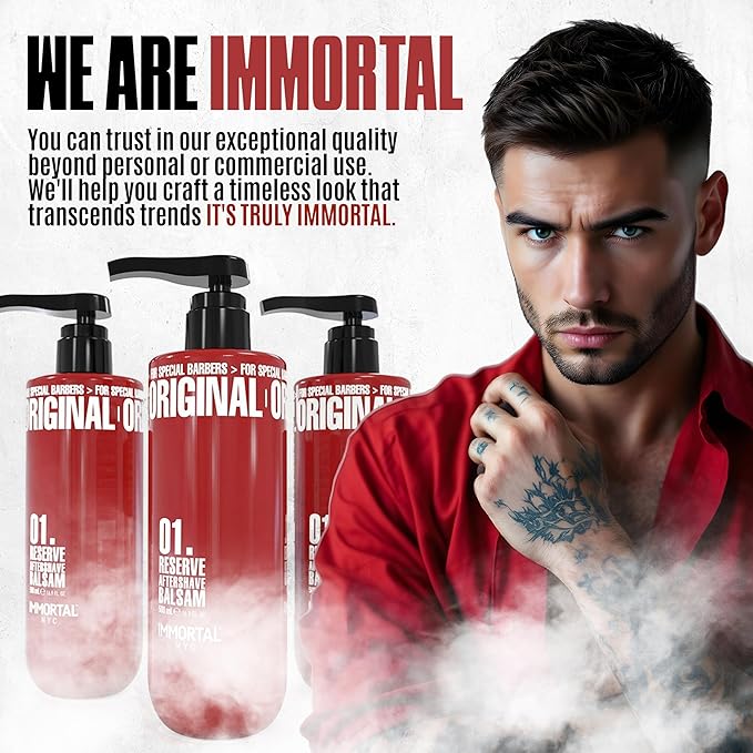 Immortal NYC Reserve 01, Aftershave Balm for Men- Moisturizing & Soothing Formula After Shaving- Spicy Floral Aftershave For Men- 17 oz