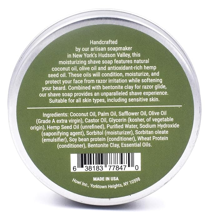 Taconic Shave Barbershop Quality Shaving Soap with Anti-Oxidant Rich Natural Oils – Large 4 Ounce (3 Inch Puck) - Excellent forr All Skin Types (Urban Woods)