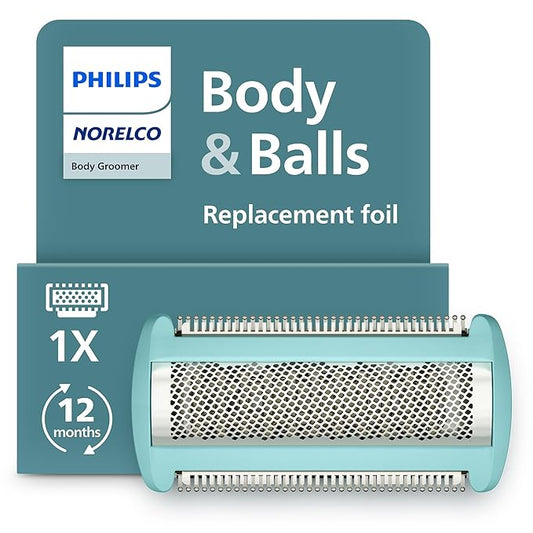 Philips Norelco Body Groomer Replacement Shaving Foil Head, 100% Showerproof & Waterproof Hypoallergenic Shaver Foil compatible with Philips BG5000/BG7000/BG9000 series Body Groomers, BG2010/40