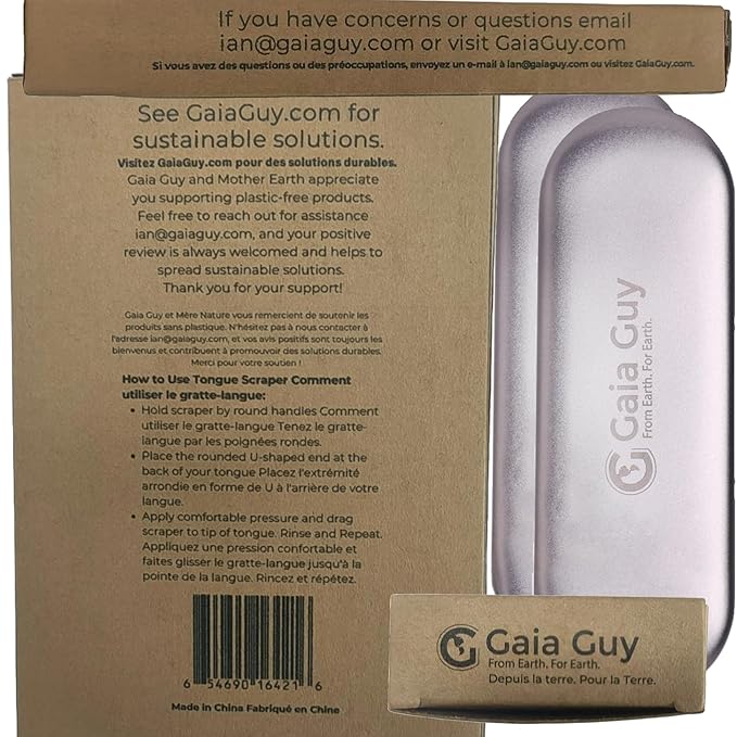 Gaia Guy Copper Tongue Scraper with Metal Case - 2 Pack - Plastic Free Tongue Scrapers for Adults, Tongue Cleaner for Oral Care & Hygiene