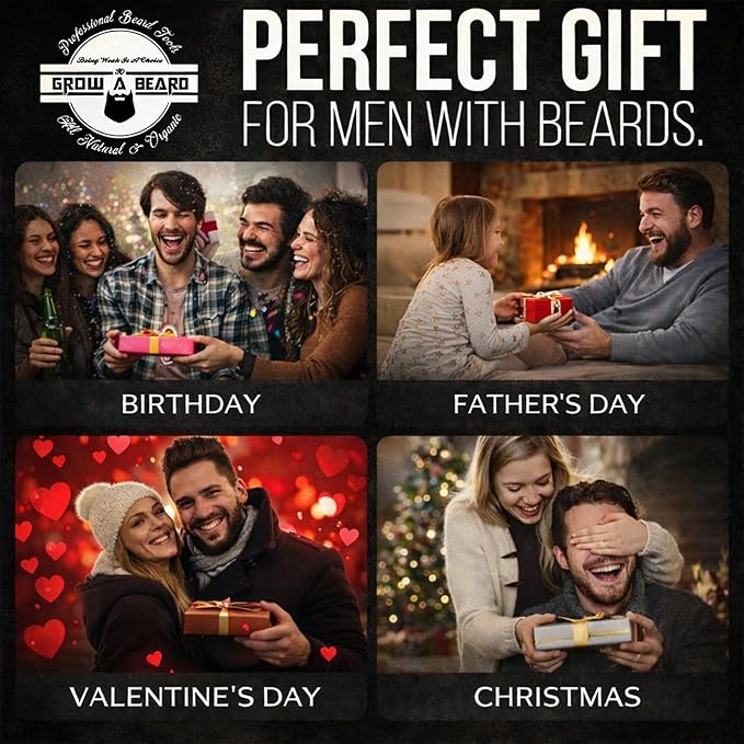 Beard Brush for Men with Beard & Mustache Comb Set, Beard Grooming & Care Kit, Natural Boar Bristle Brush, Dual Action Wood Comb, Grooming Scissors, and Travel Bag, Great Fathers Day, Dad & Men Gifts