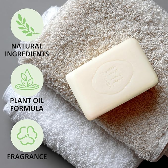 Bee & Flower Soap Bar Pear Blossom & Tea Essential Oil Scented Soap Bar Moisturizing Bath Bar Soap Nourishes Your Skin 4.4 oz(Pack of 4)